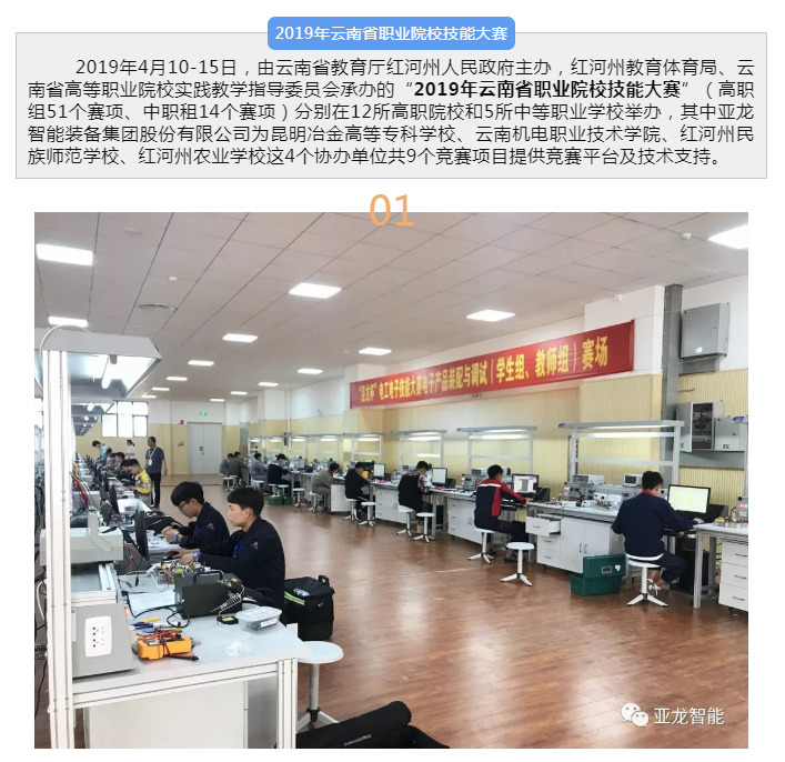 亚龙智能装备助力2019年云南省职业院校技能大赛