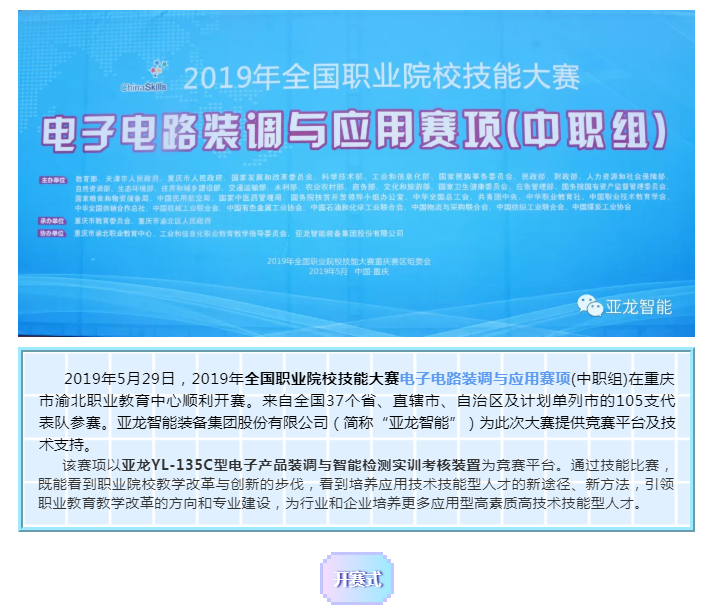 2019年全国职业院校技能大赛电子电路装调与应用赛项(中职组)圆满闭赛